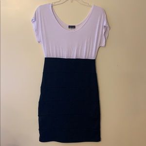 Colorblock Tiered Fitted Dress
